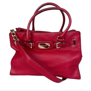 Michael Kors Hamilton Red and gold authentic bag